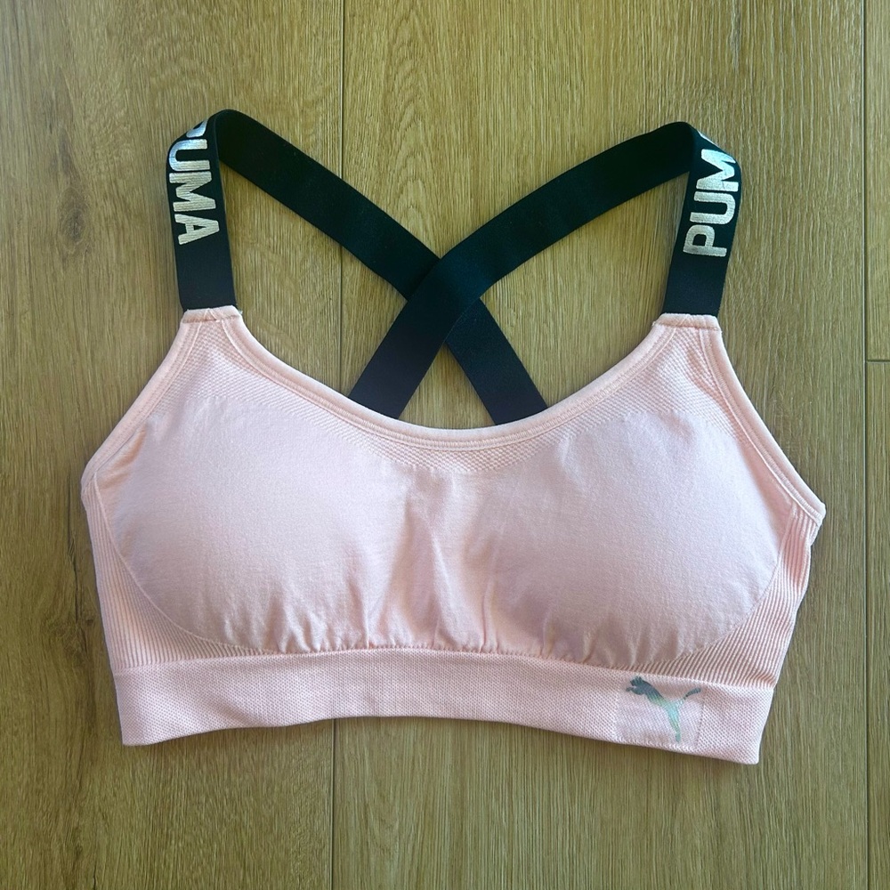 Puma Light Pink Cross Back Sports Bra